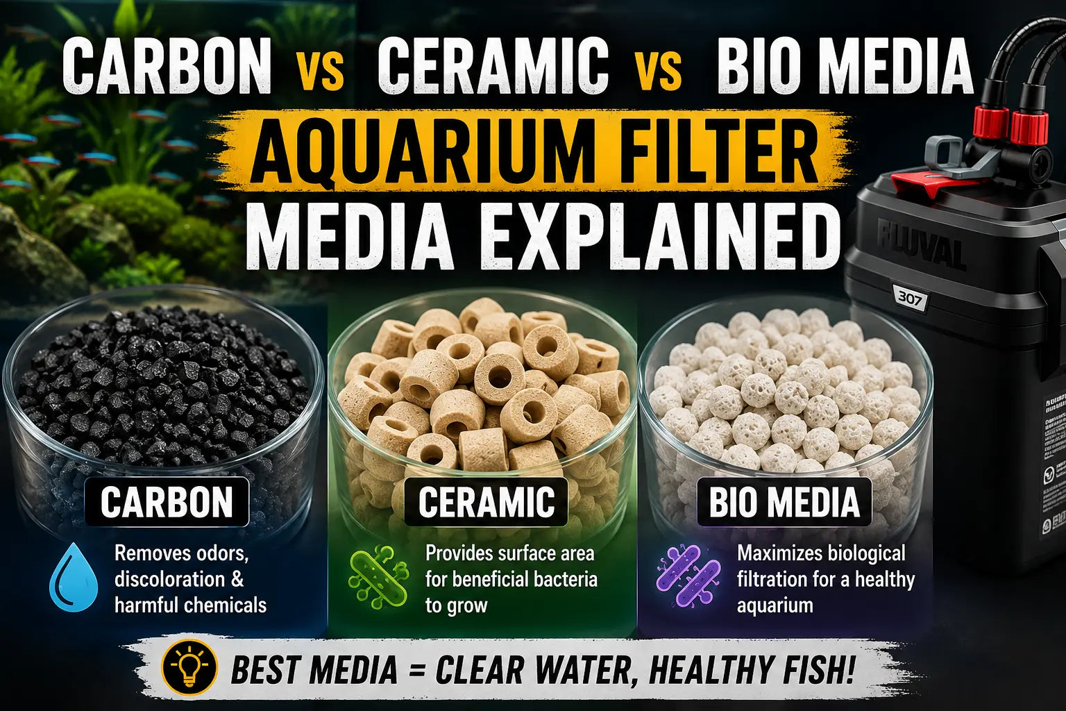 Carbon vs Ceramic vs Bio Media Aquarium Filter Media Explained