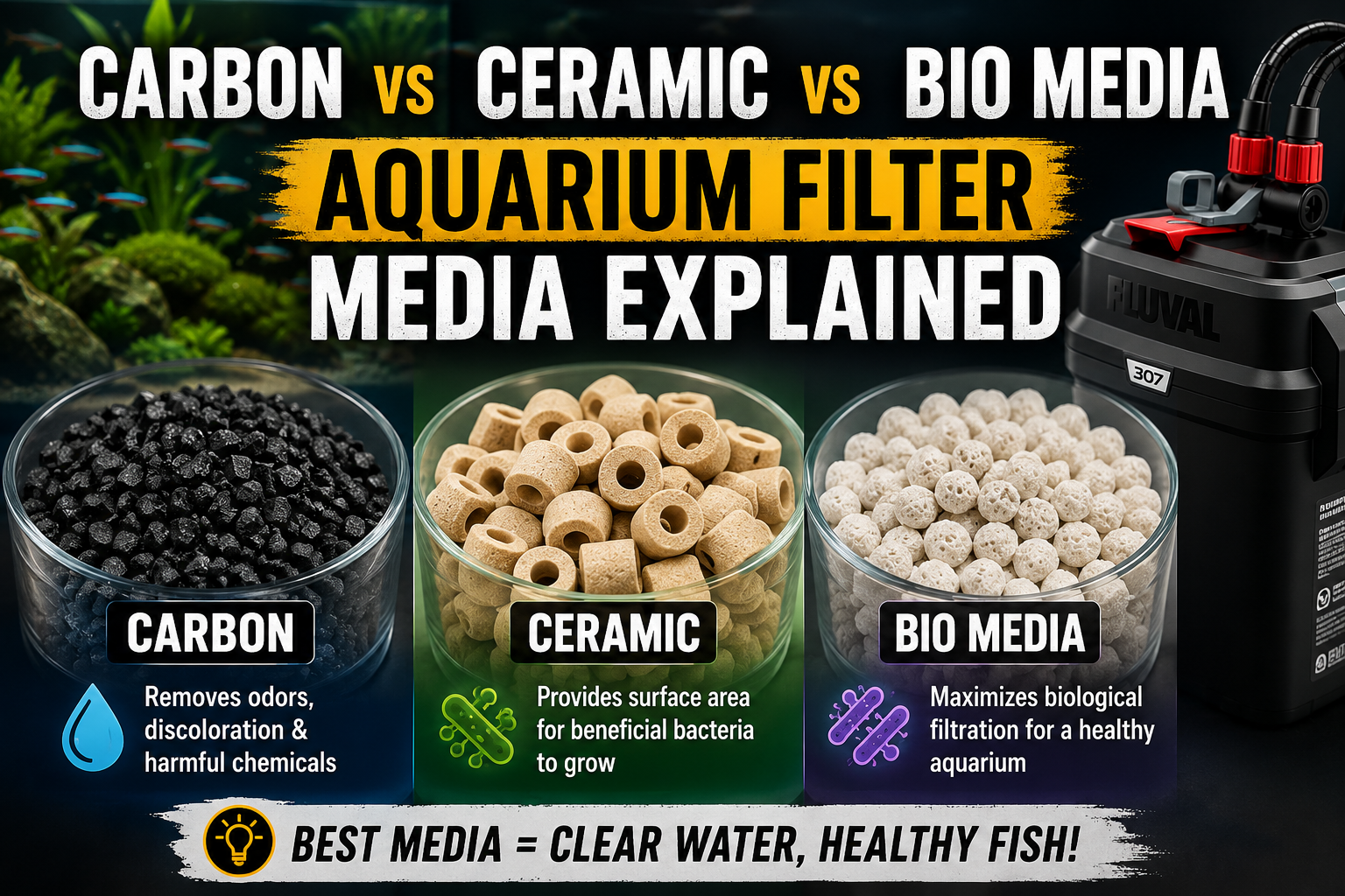 Aquarium Filter Media Guide: Mechanical, Biological & Chemical Media Explained