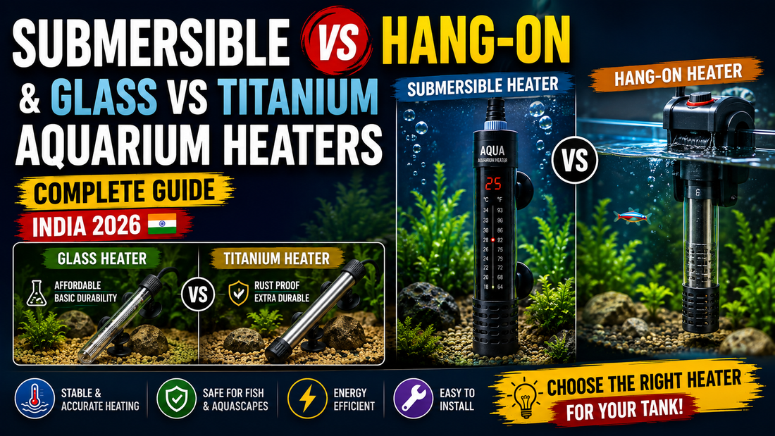 Submersible vs Hang-On & Glass vs Titanium Aquarium Heaters (India 2026)