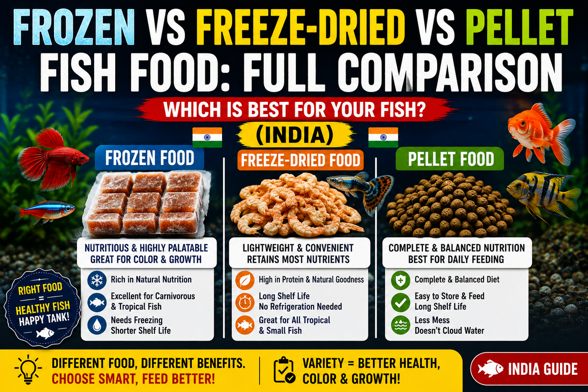 Frozen vs Freeze-Dried vs Pellet Fish Food: Full Comparison (India)