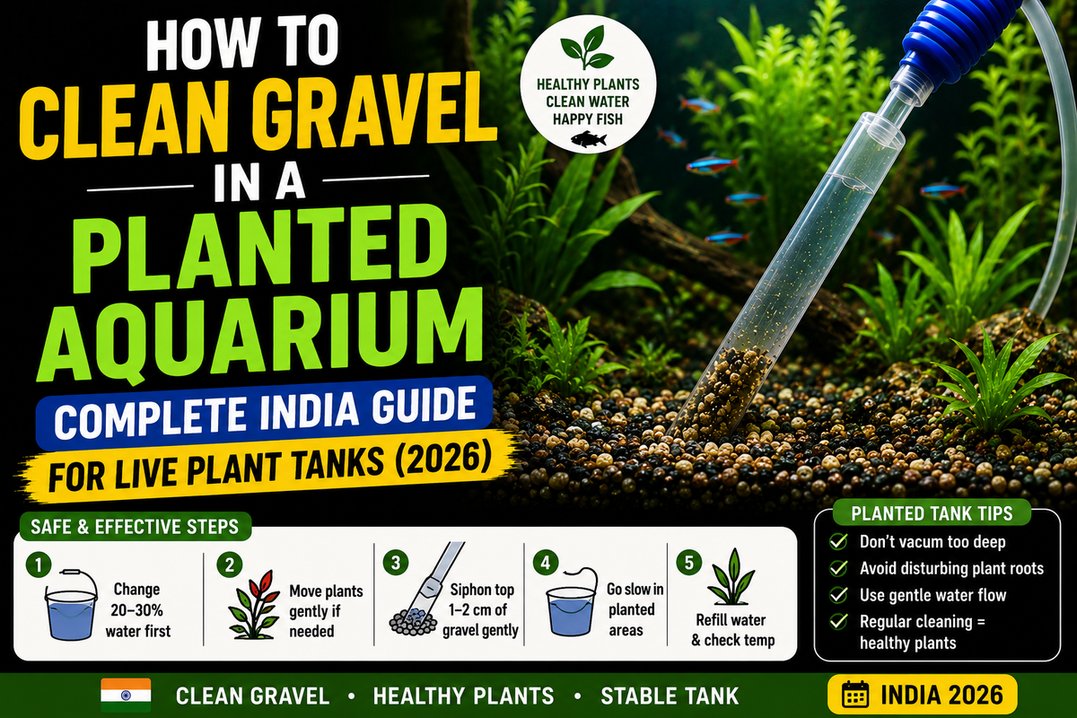 How to Clean Gravel in a Planted Aquarium: Complete India Guide for Live Plant Tanks (2026)