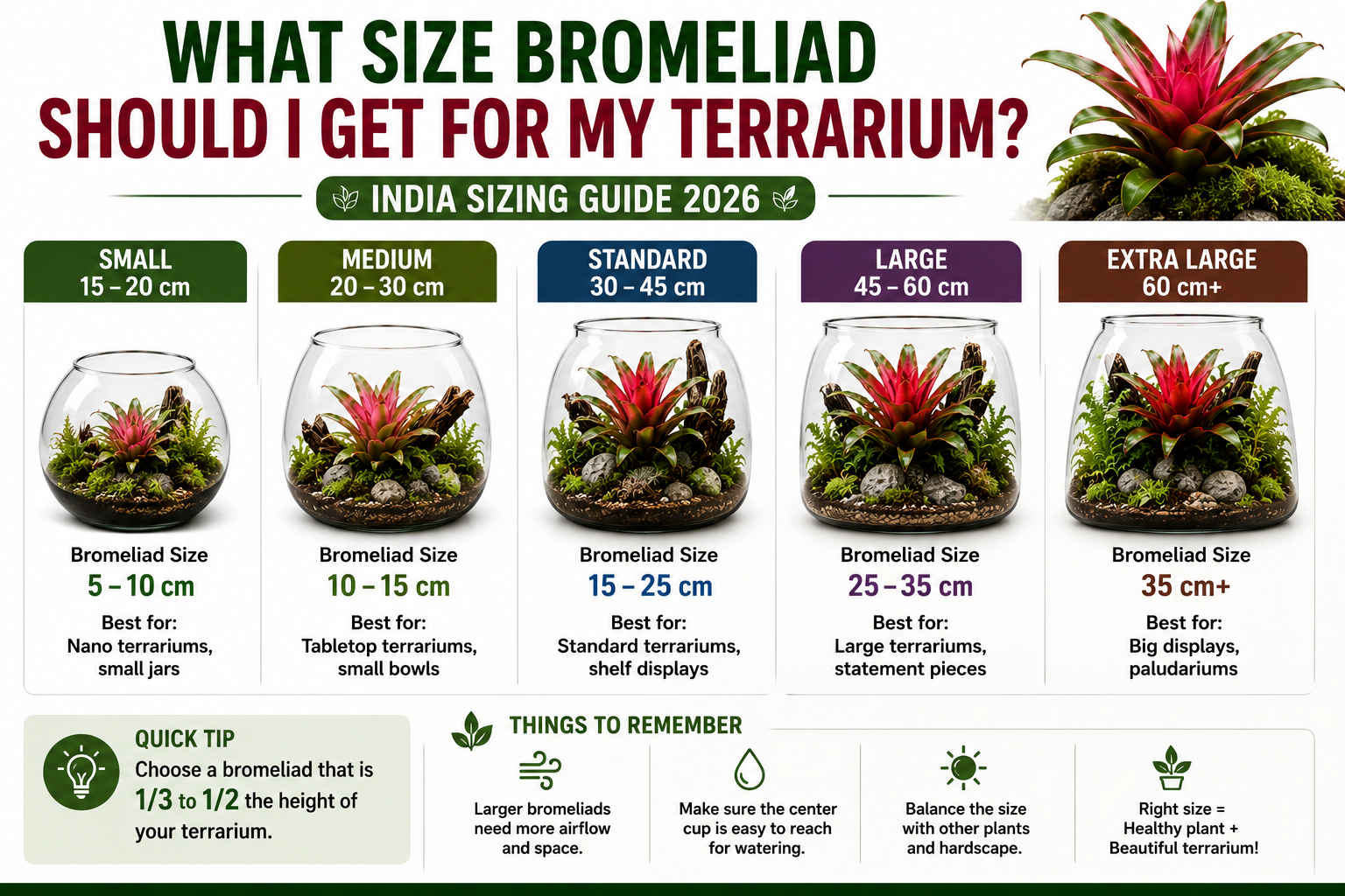 What Size Bromeliad Should I Get for My Terrarium? (India Sizing Guide 2026)