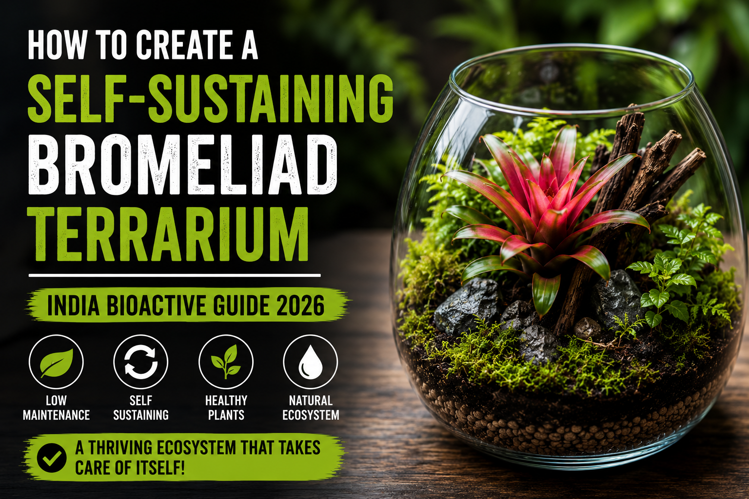 How to Create a Self-Sustaining Bromeliad Terrarium (India Bioactive Guide 2026)