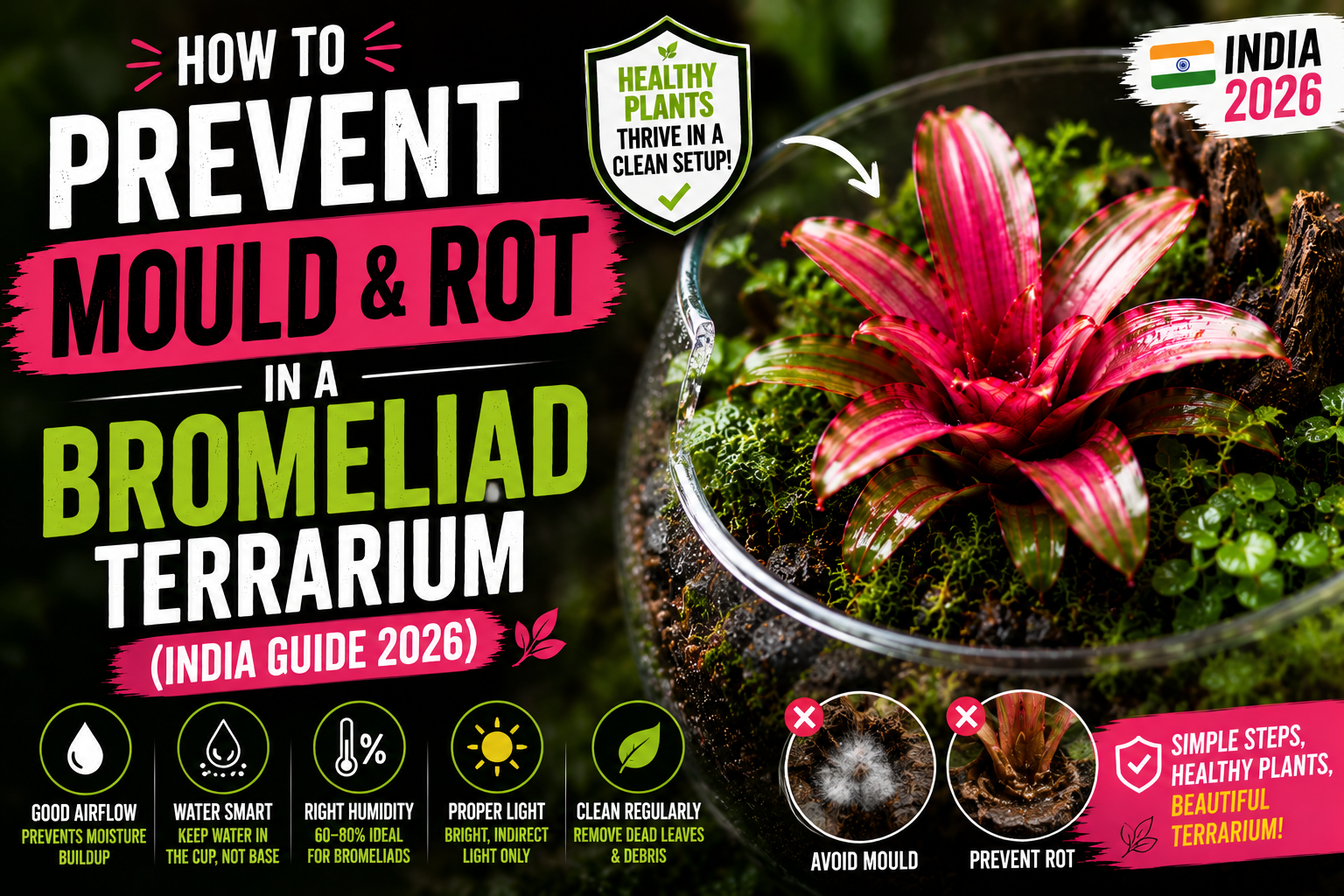 How to Prevent Mould and Rot in a Bromeliad Terrarium (India Guide 2026)