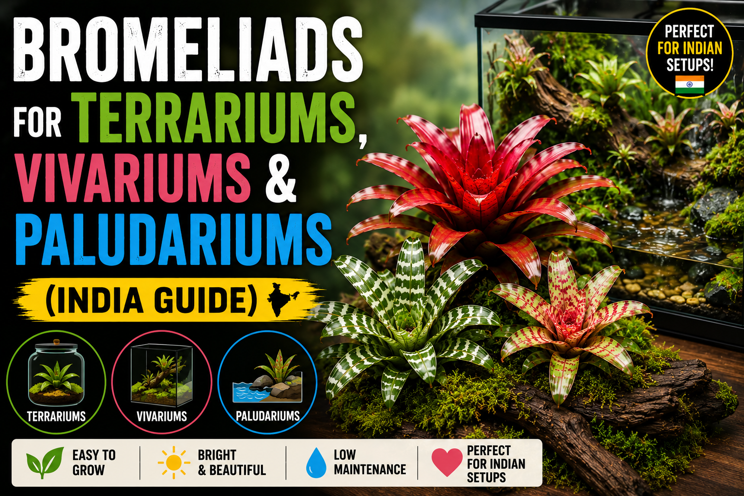 Bromeliads for Terrariums, Vivariums & Paludariums (India Guide)