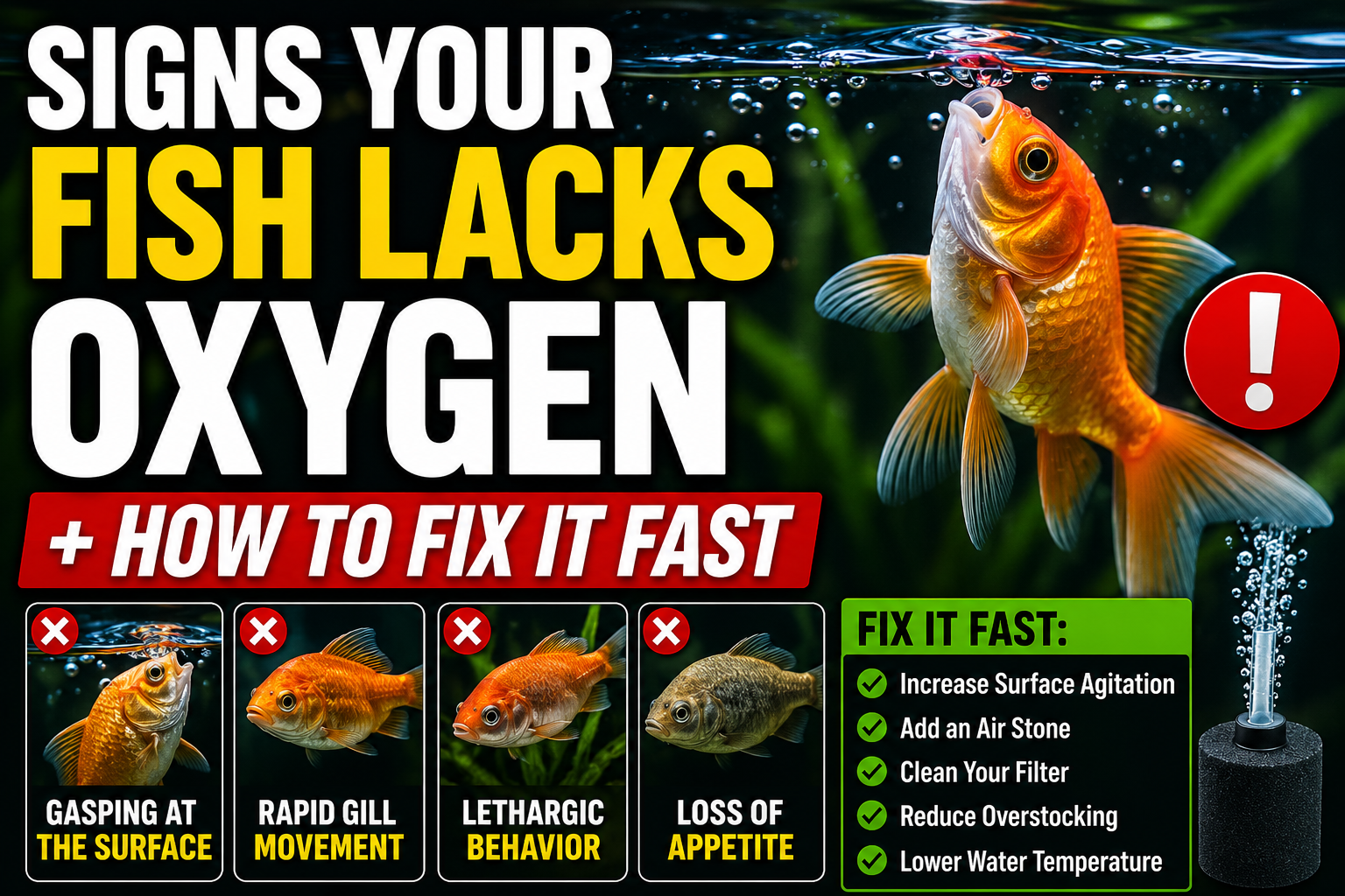 Signs Your Fish Lacks Oxygen + How to Fix It Fast