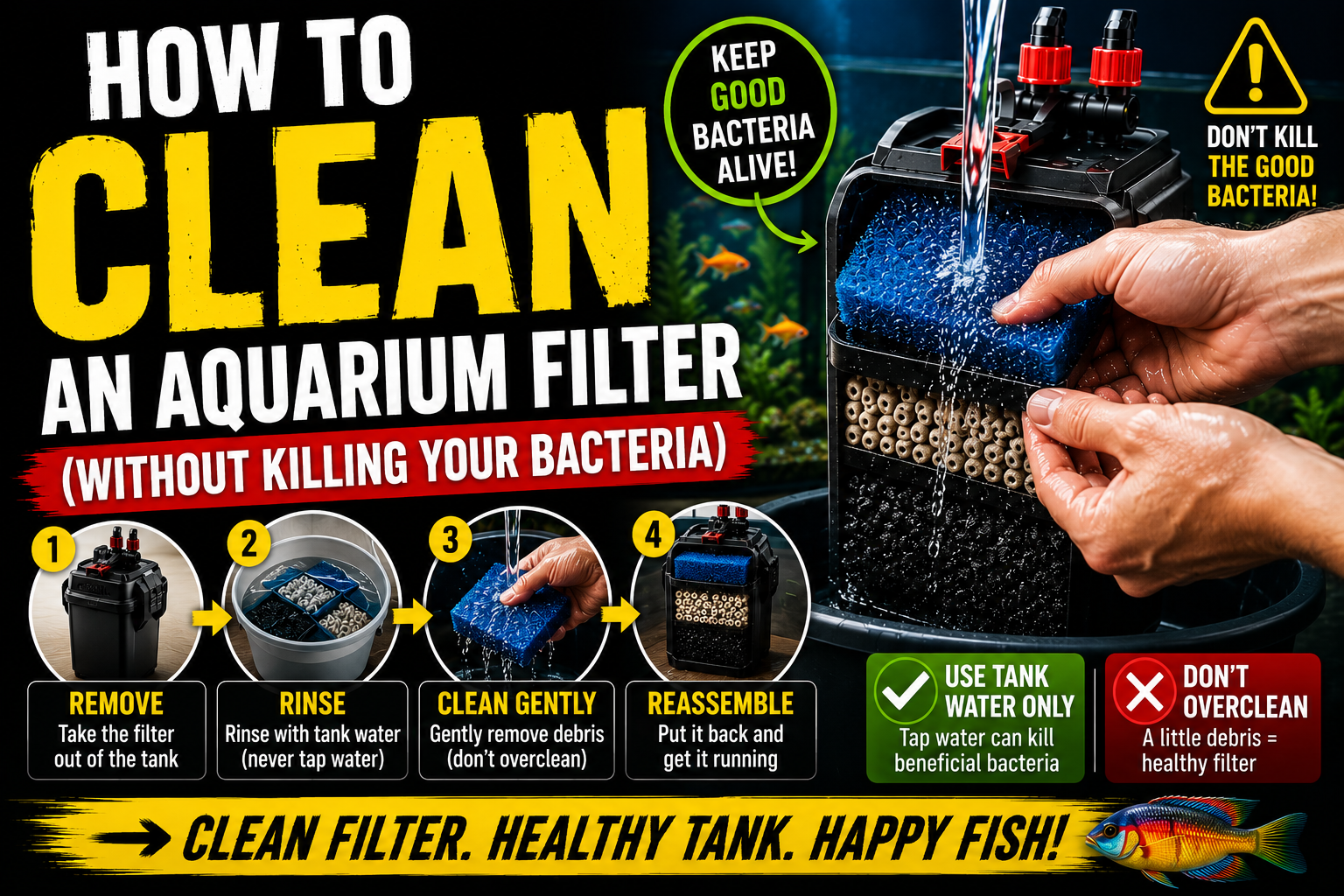 How to Clean an Aquarium Filter (Without Killing Your Bacteria)