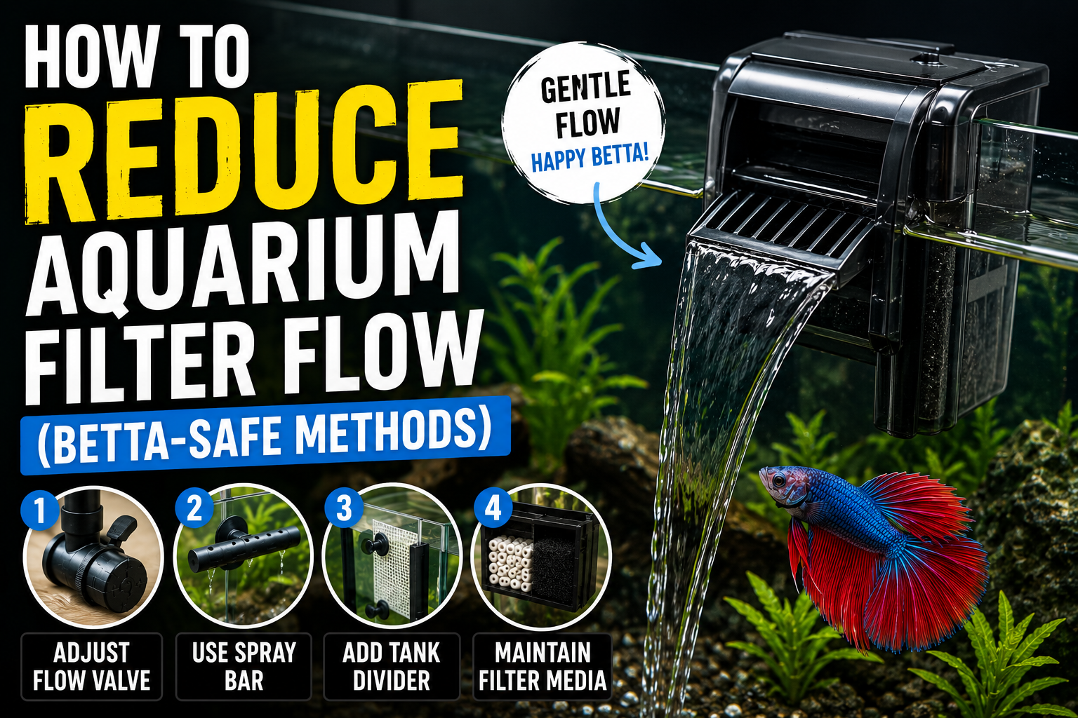 How to Reduce Aquarium Filter Flow (Betta-Safe Methods)