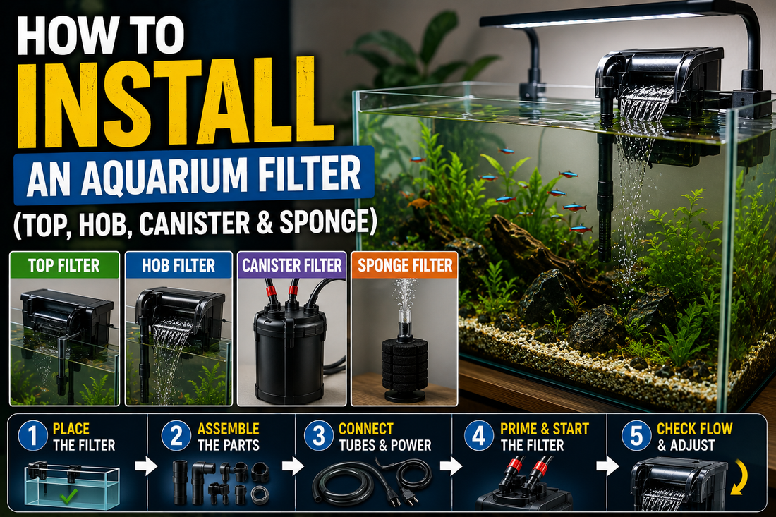 How to Install an Aquarium Filter (Top, HOB, Canister & Sponge)