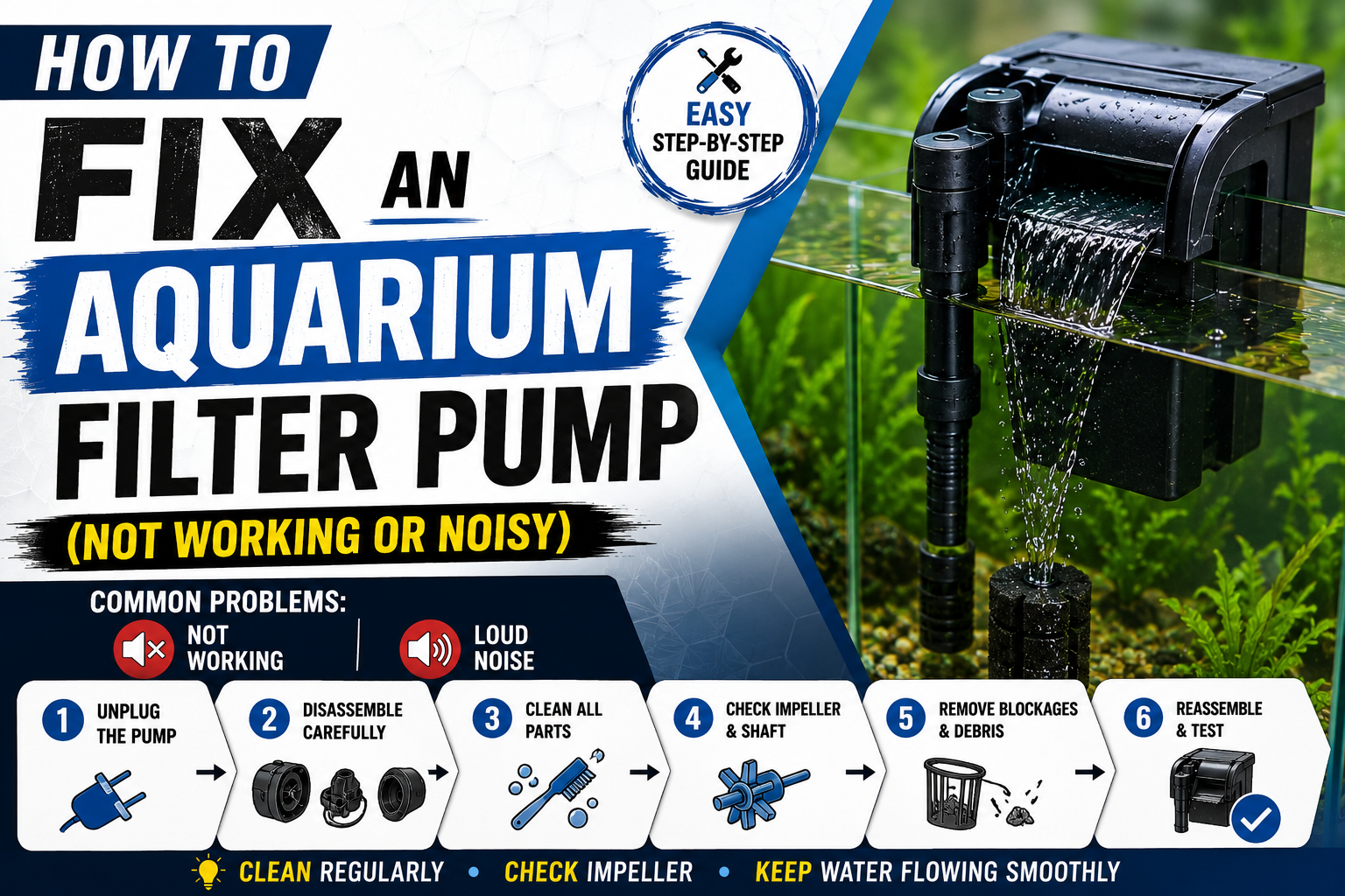 How to Fix an Aquarium Filter Pump (Not Working or Noisy)