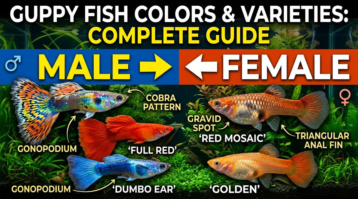 Guppy Fish Colors & Varieties: Complete Guide (Male vs Female)