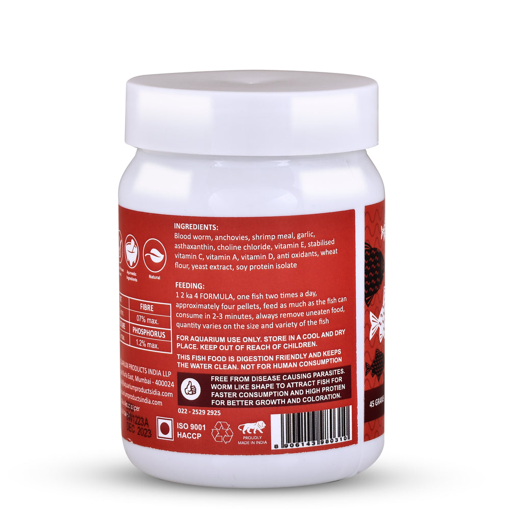 Life Aayu Blood Worm Pellets : High-Quality Blood Worm Pellets Fish Food
