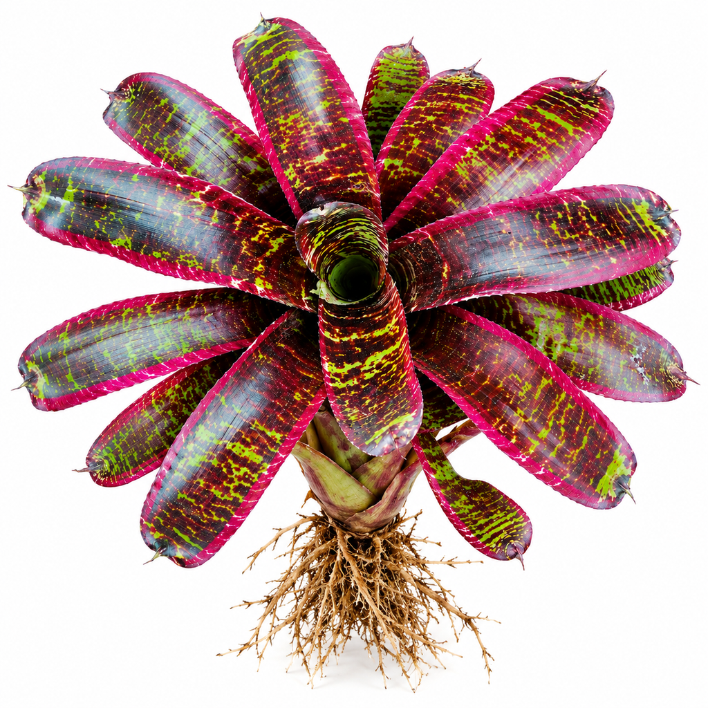Neoregelia 'Lucifer' (Large) – Deep-Red Bromeliad for Vivariums | India