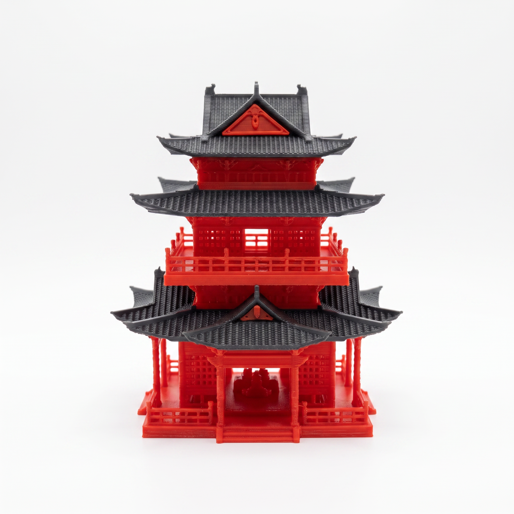 3-Story Pagoda (Aquarium & Terrarium Decor) Front View