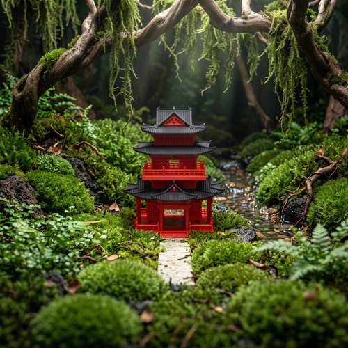 3-Story Pagoda (Aquarium & Terrarium Decor) In Terrarium