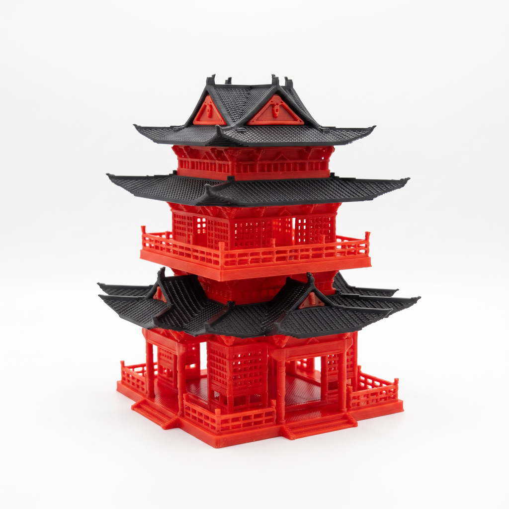 3-Story Pagoda (Aquarium & Terrarium Decor) Side View