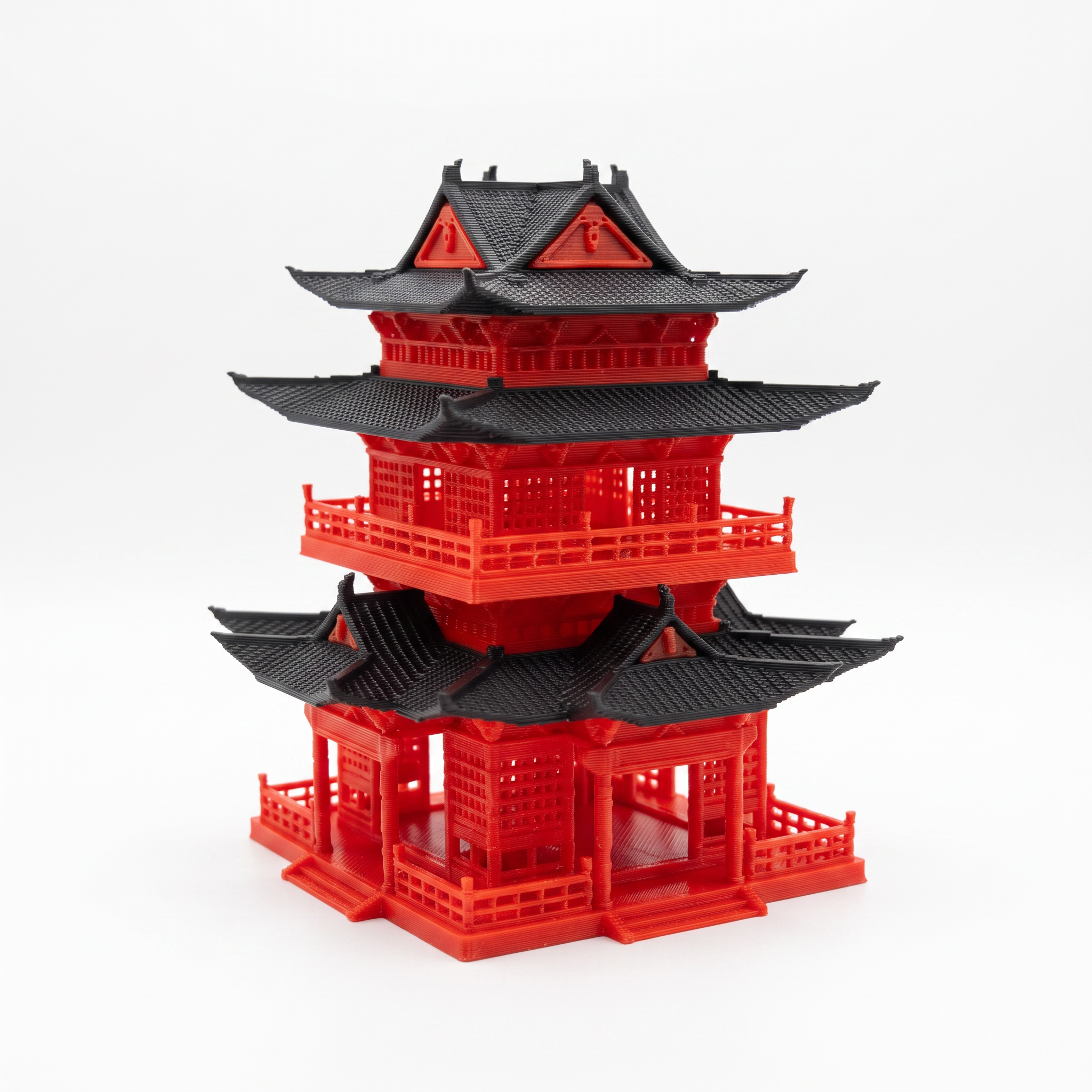 3-Story Pagoda (Aquarium & Terrarium Decor) Side View