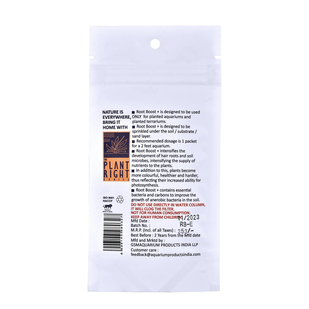 The Plant Right Series (TPRS) Root Boost + – Enhance Plant Growth and Root Development Back Side Of Pack