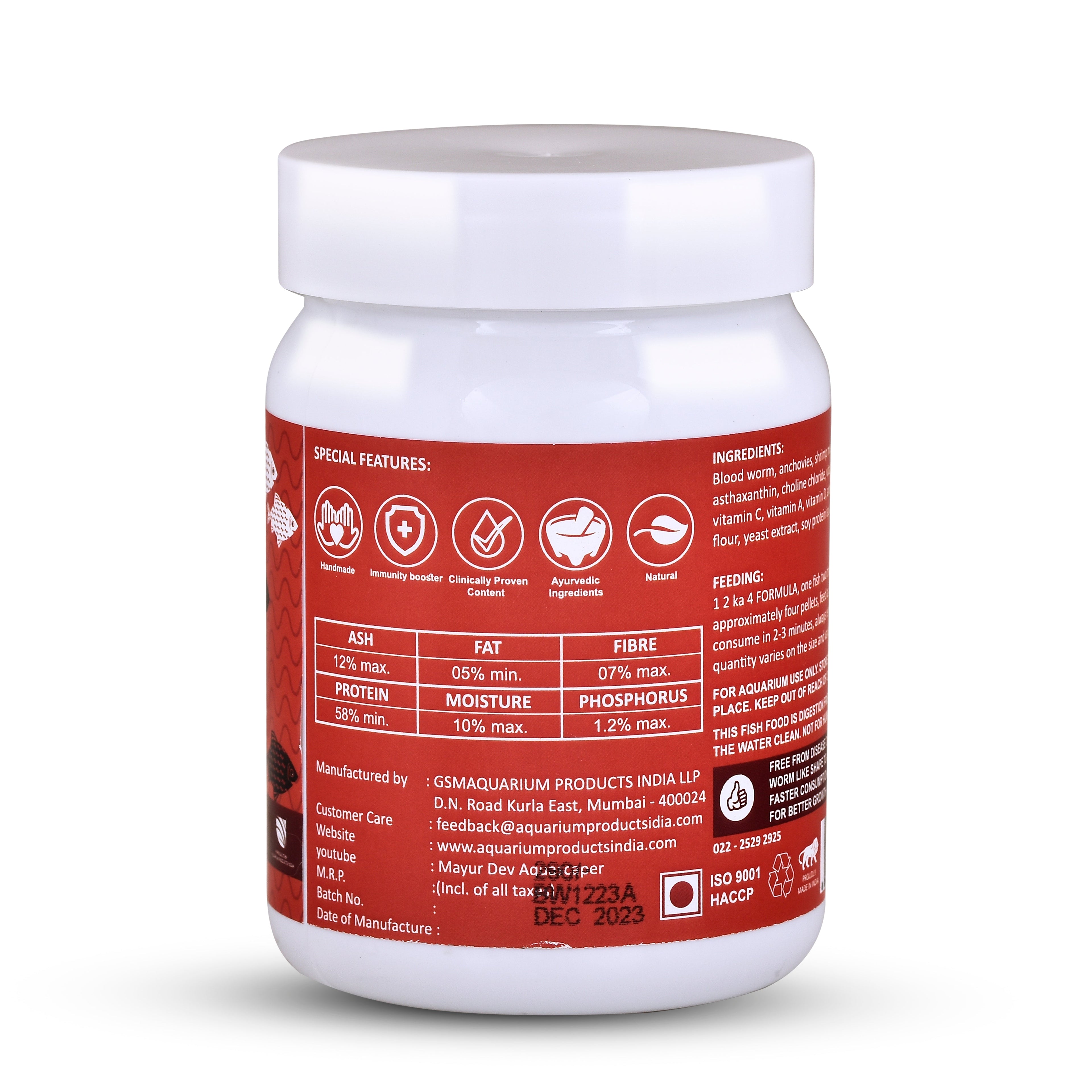 Life Aayu Blood Worm Pellets : High-Quality Blood Worm Pellets Fish Food