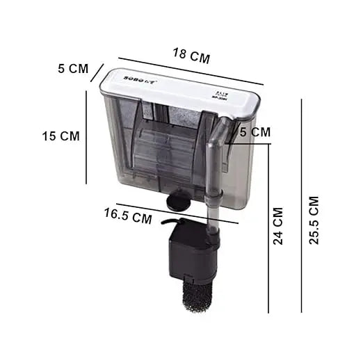 Sobo Wp-308h Slim Aquarium Filter Power Aquarium Filter Fish Bazaar