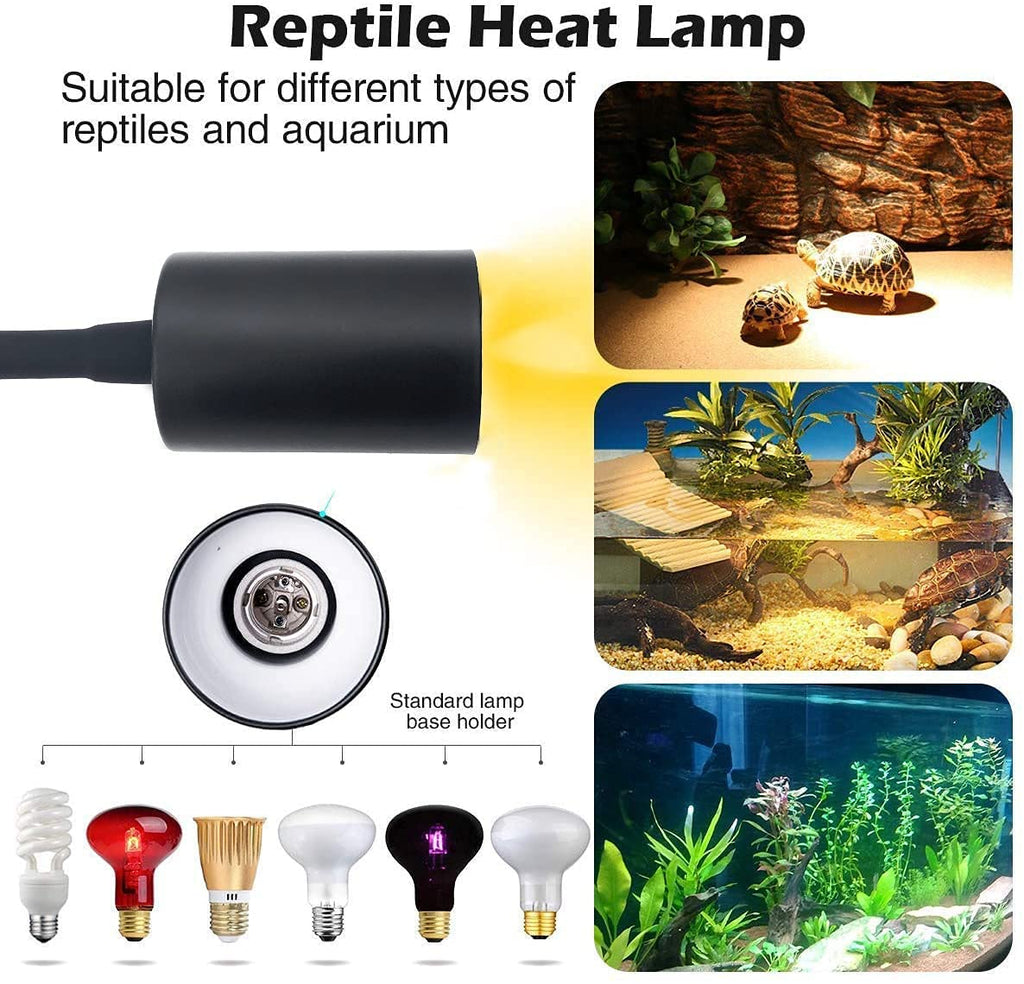 Blue Pet BL-F01 50W Reptile Heat Lamp | UVA/UVB Basking Lamp with Adjustable Heat & Clamp for Turtle, Tortoise & Bearded Dragon