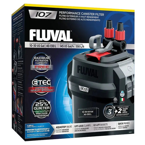 Fluval 107 Canister Filter, 10-30 US Gal / 40-130 L Fluval