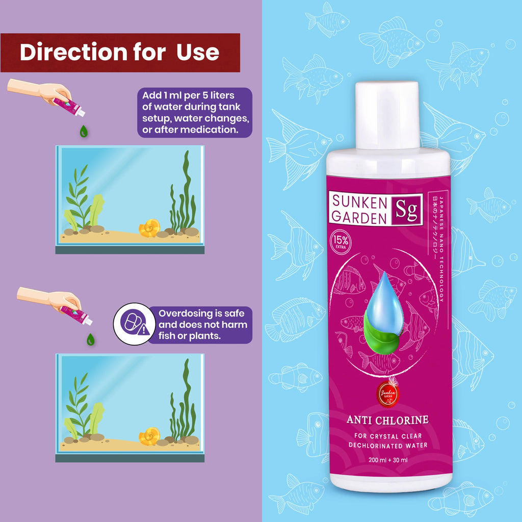 Sunken Garden Anti Chlorine | Water Conditioner for Freshwater Aquariums Sunken Garden Pvt Ltd