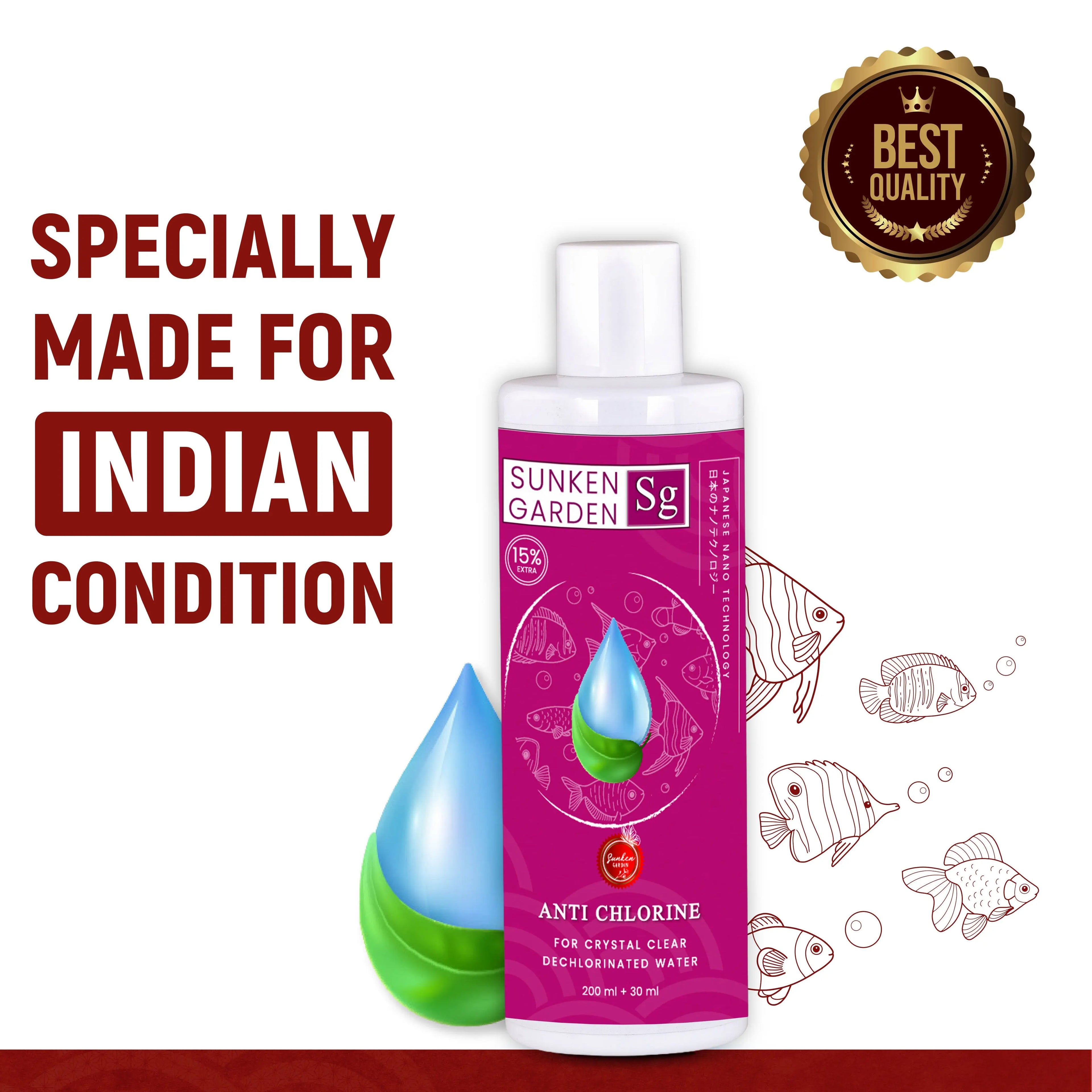 Sunken Garden Anti Chlorine | Water Conditioner for Freshwater Aquariums Sunken Garden Pvt Ltd