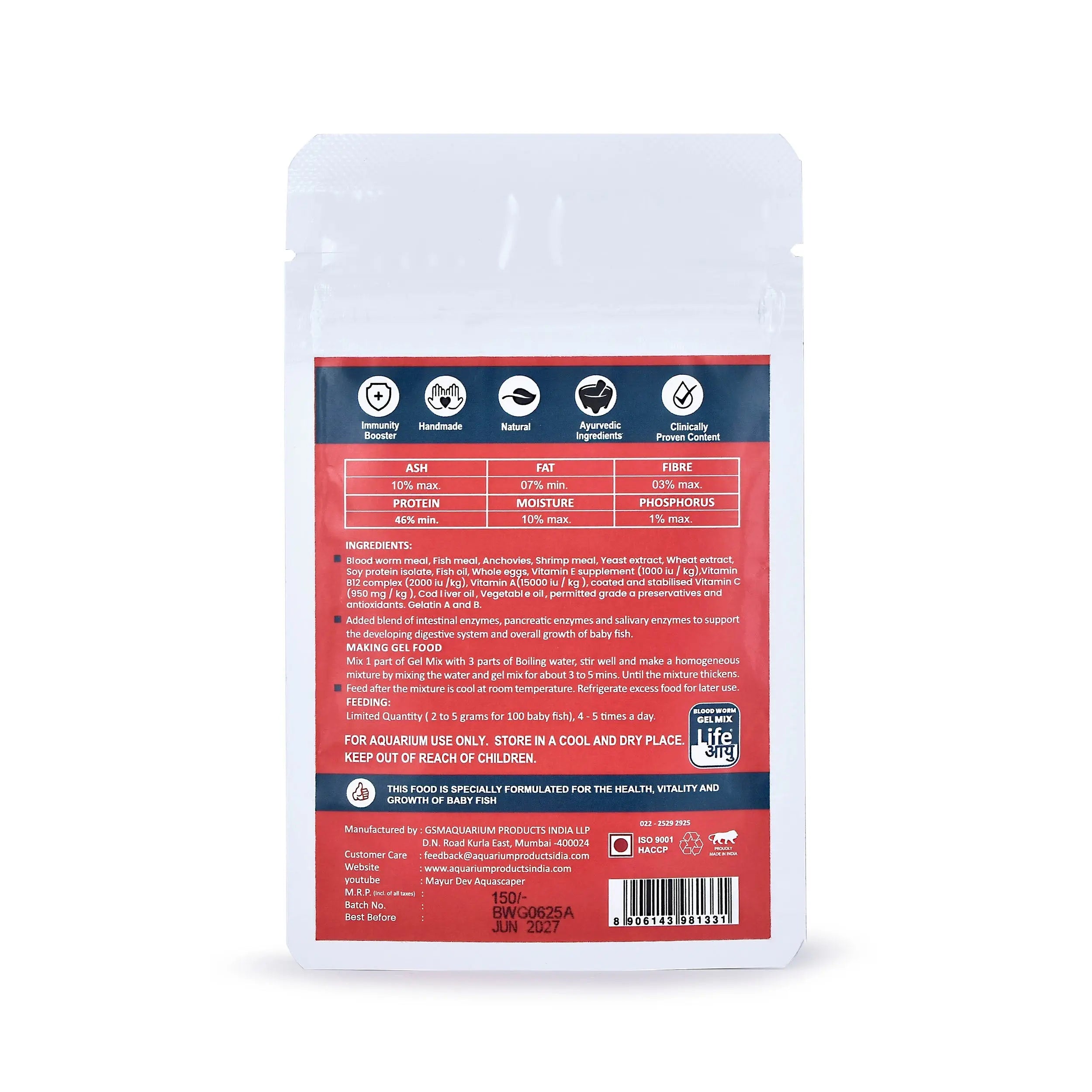 LIFE AAYU BLOODWORM GEL MIX – Soft Protein Boost for Fry and Nano Fish Aquarium Products India