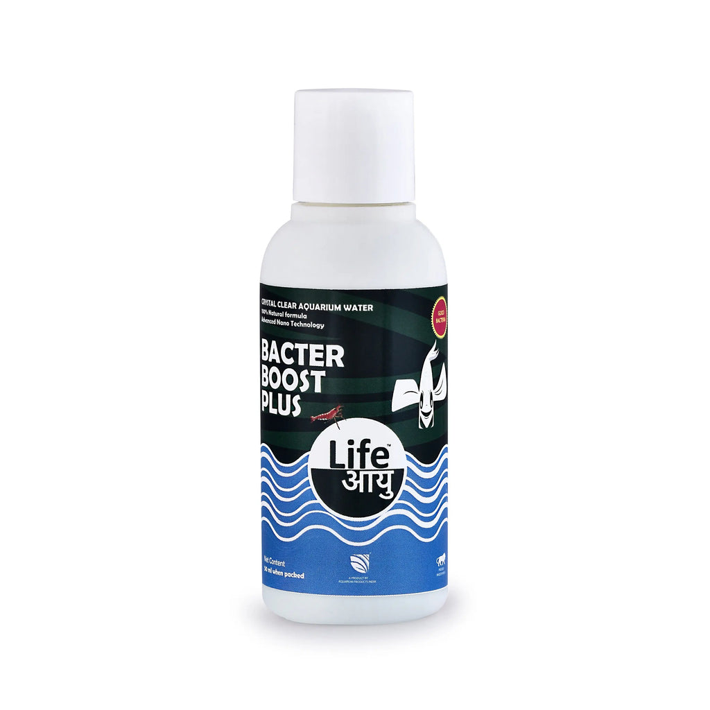 Life Aayu Bacter Boost Plus – Natural Aquarium Bacteria Starter for Clear Water, Ammonia Control Eco Balance | 100% Shrimp Safe Aquarium Products India