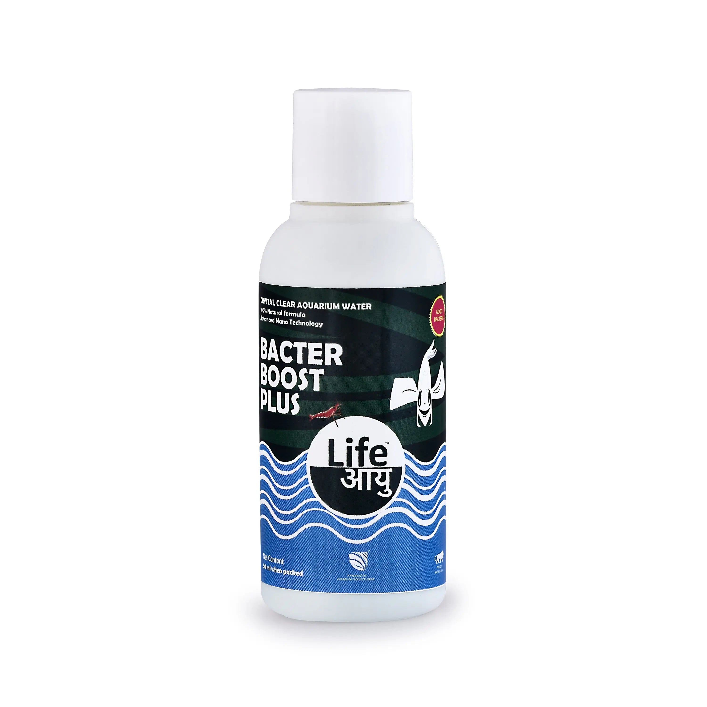 Life Aayu Bacter Boost Plus – Natural Aquarium Bacteria Starter for Clear Water, Ammonia Control Eco Balance | 100% Shrimp Safe Aquarium Products India