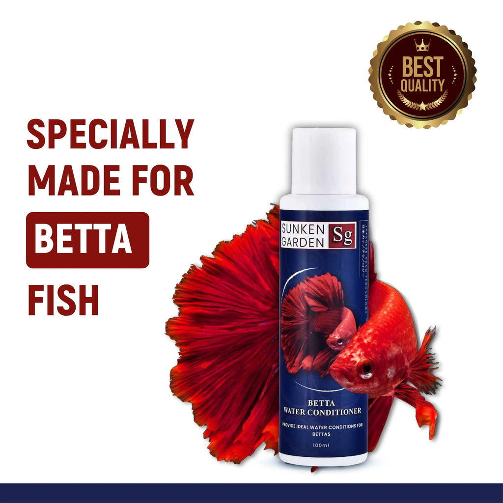 Sunken Garden Betta Fish Water Conditioner | Chlorine Neutralizer + Fin Rot Protection + pH Balancer | Made for Indian Aquariums Sunken Garden Pvt Ltd
