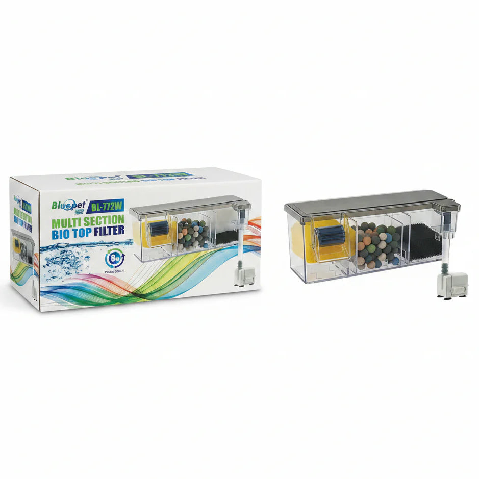 Blue Pet BL-772W Multi-Section Bio Top Filter (8W, 600L/H) Onyxaqua