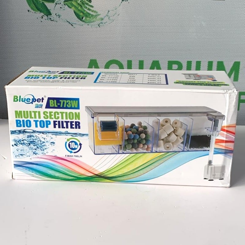 Blue Pet BL-773W Multi-Section Bio Top Filter (10W, 700L/H) Onyxaqua