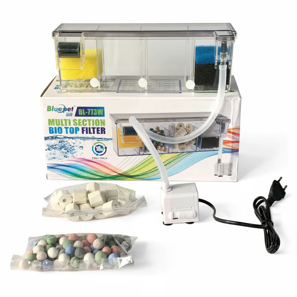 Blue Pet BL-773W Multi-Section Bio Top Filter (10W, 700L/H) Onyxaqua