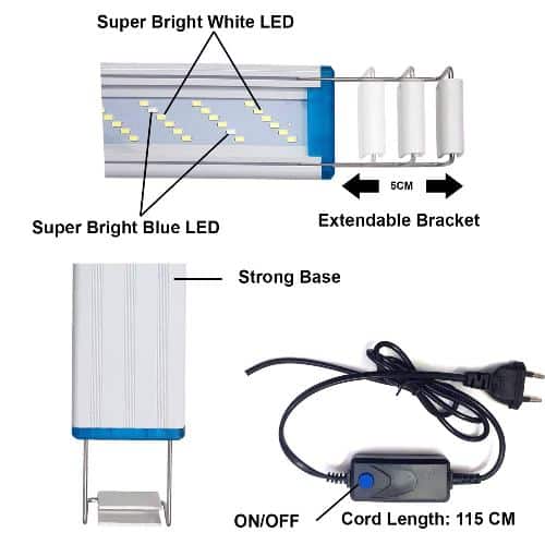 Blue pet BR-50 Bracket Adjustable Aquarium Light