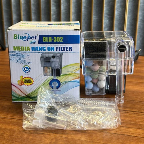 Bluepet BLH-302 Aquarium Hang On Filter (5W) – 300L/H with Surface Skimmer Onyxaqua