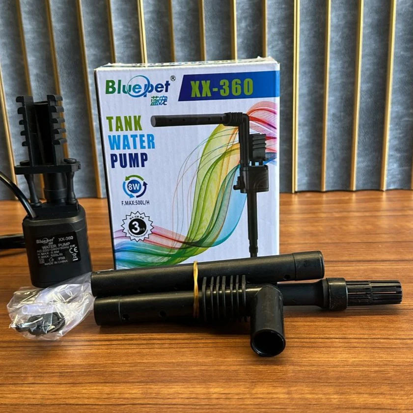 Bluepet XX-360 Aquarium Water Pump (8W) – 500L/H 3-in-1 Submersible Filter Pump Onyxaqua
