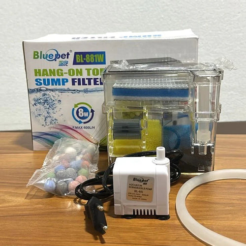 Blue Pet BL-881W Hang-On Top Sump Filter 8 Watts 600 L/H Onyxaqua
