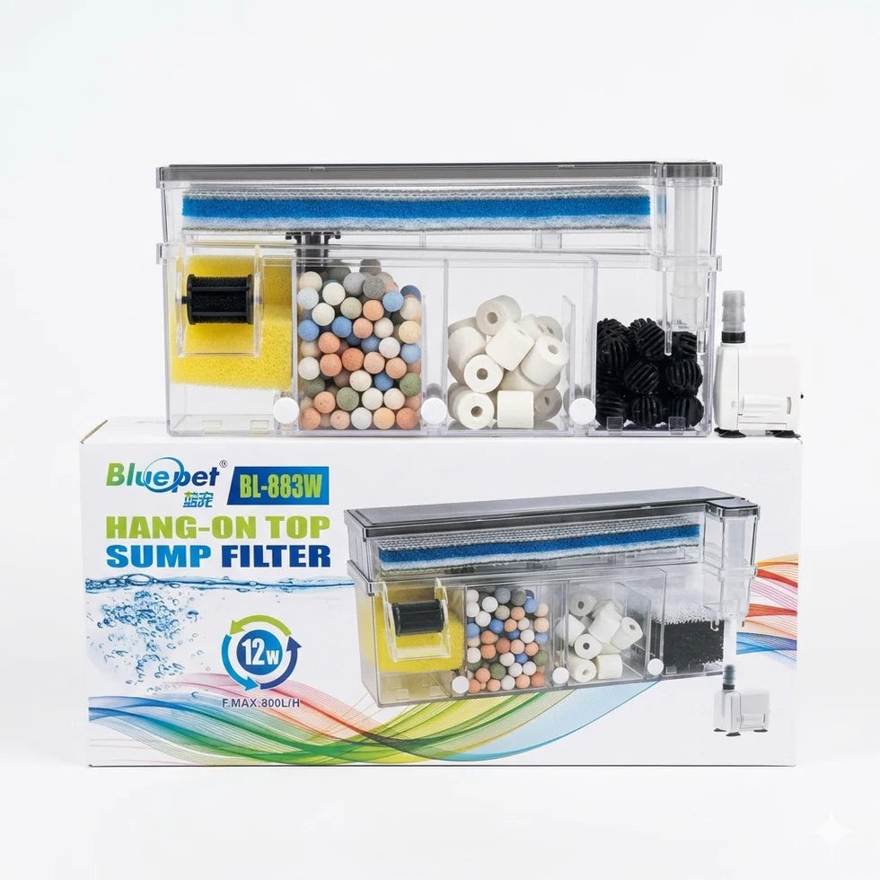 Blue Pet BL-883W Hang-On Top Sump Filter 12 Watts 800L/H Onyxaqua