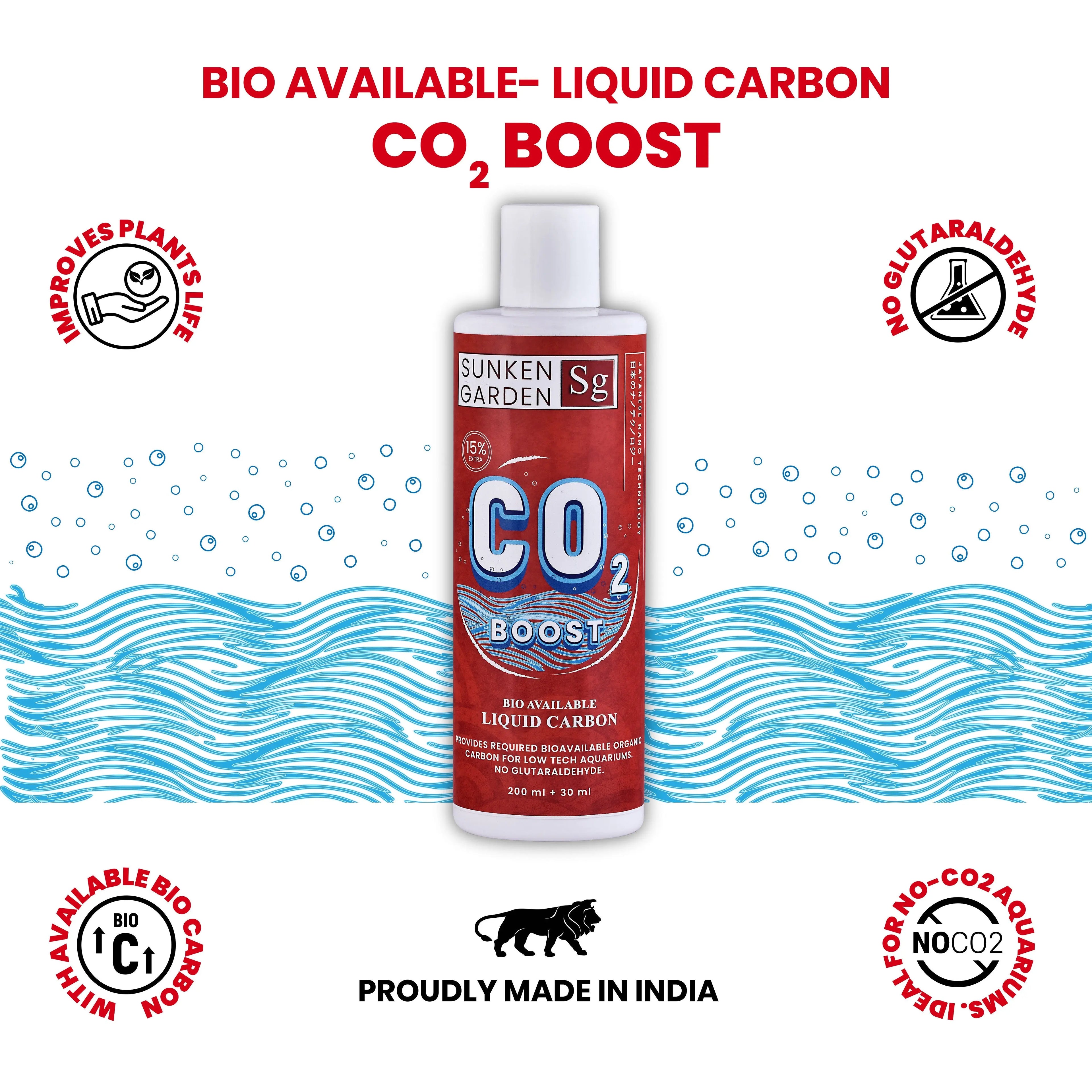 Sunken Garden Liquid CO2 Boost – Organic Carbon Source for Aquatic Plants | Algae-Free Growth | Shrimp Safe | Sunken Garden Pvt Ltd