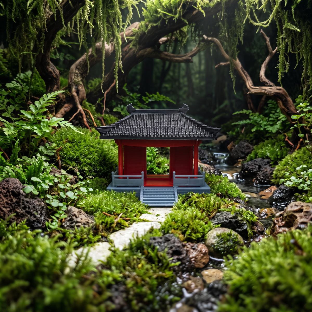 Chinese Gate – 3D-Printed Aquarium & Terrarium Decor Ornament (6 cm)