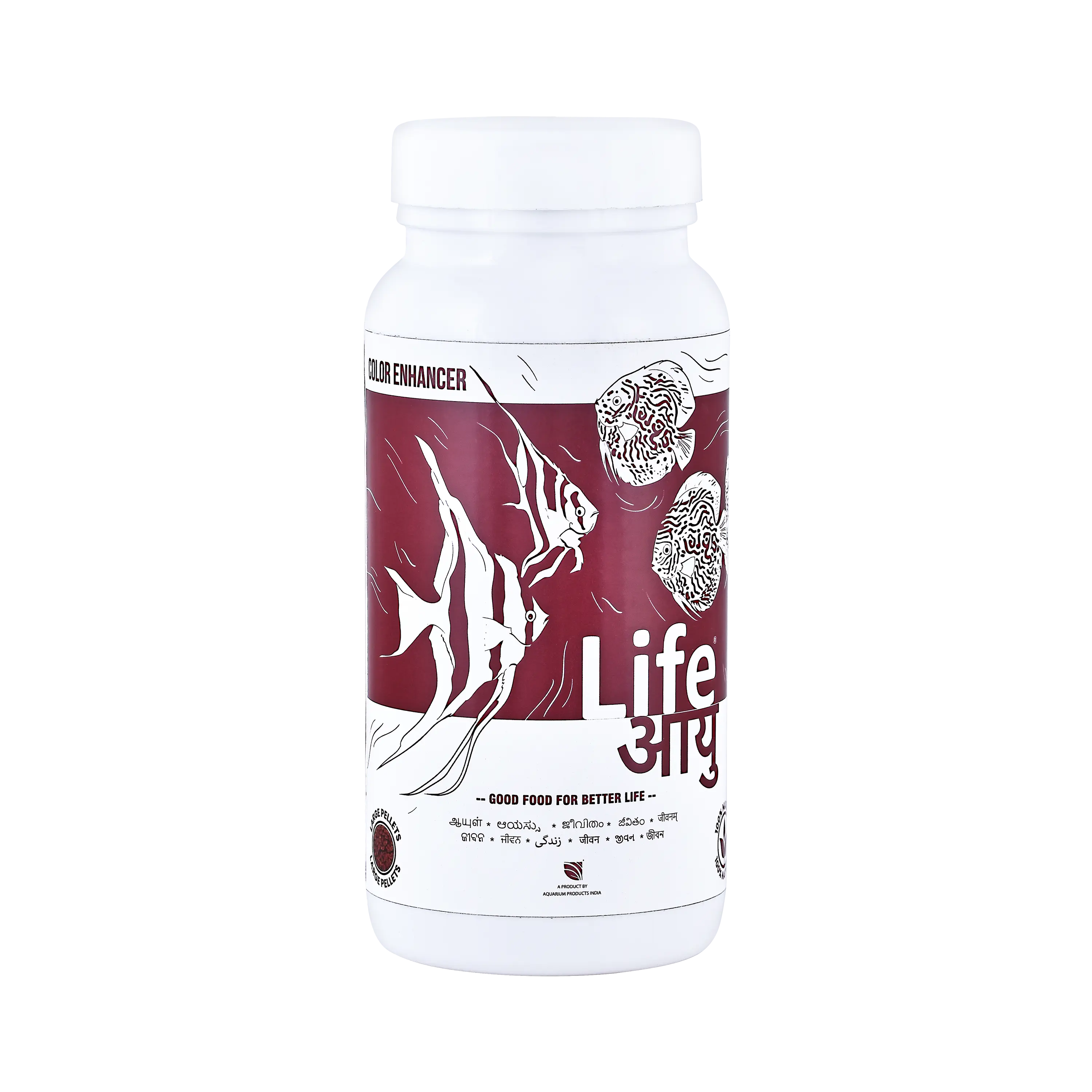 Life AAYU Red Fish Food – Ayurvedic Color Booster Pellets with Anchovy & Paprika | For All Fish Sizes Aquarium Products India