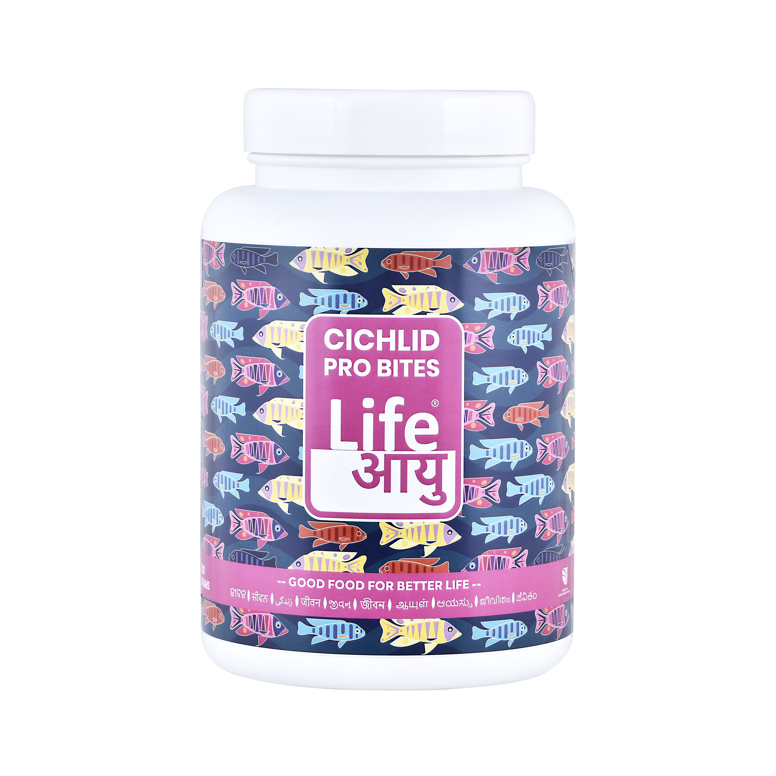 LIFE AAYU PRO BITES CICHLID – Colour-Enhancing Ayurvedic Pellets for Cichlids 500gm