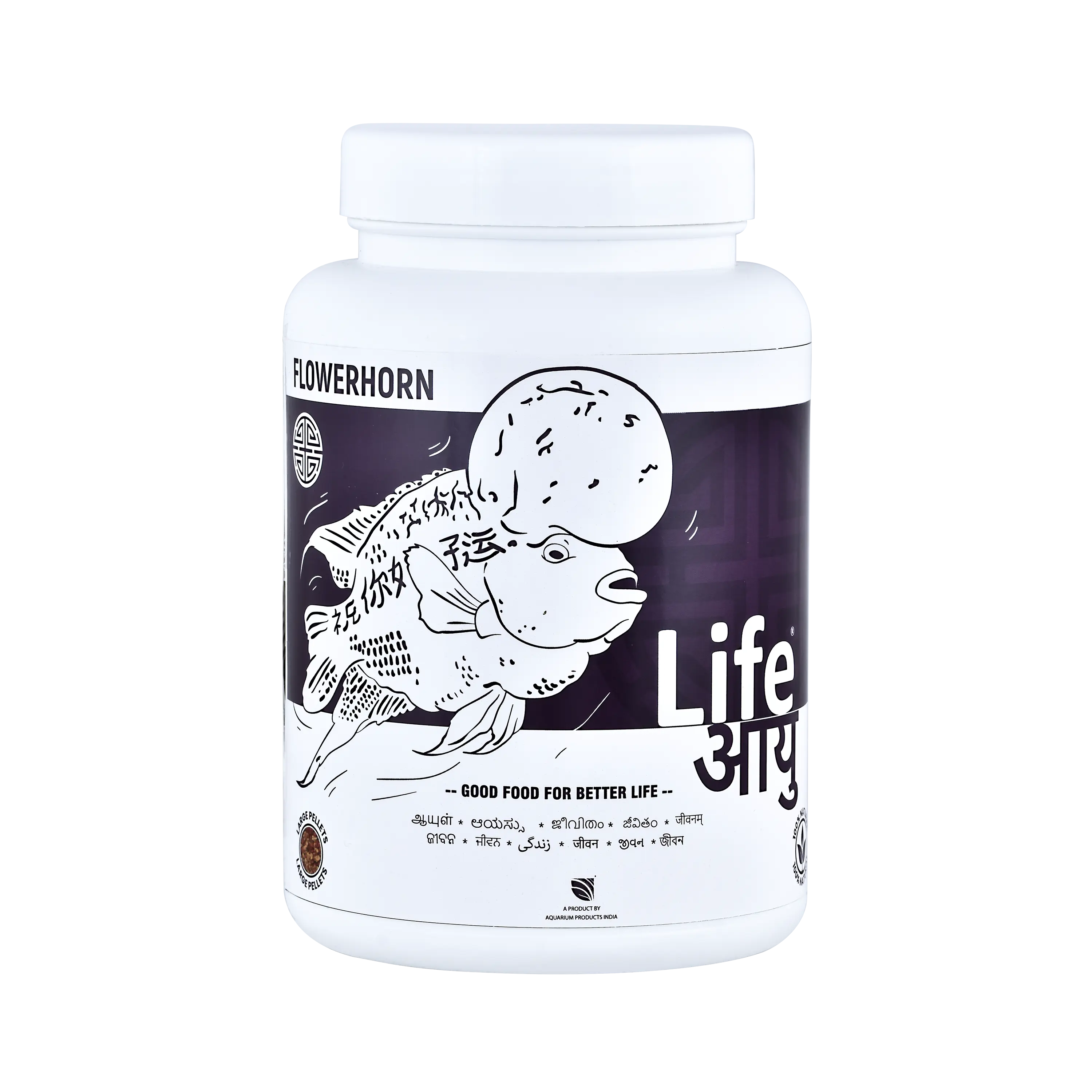 Life AAYU Flowerhorn Food – Ayurvedic Growth & Color Boost Formula for Juvenile And Adult Flowerhorns | With Papaya, Red Paprika & Tulsi Aquarium Products India