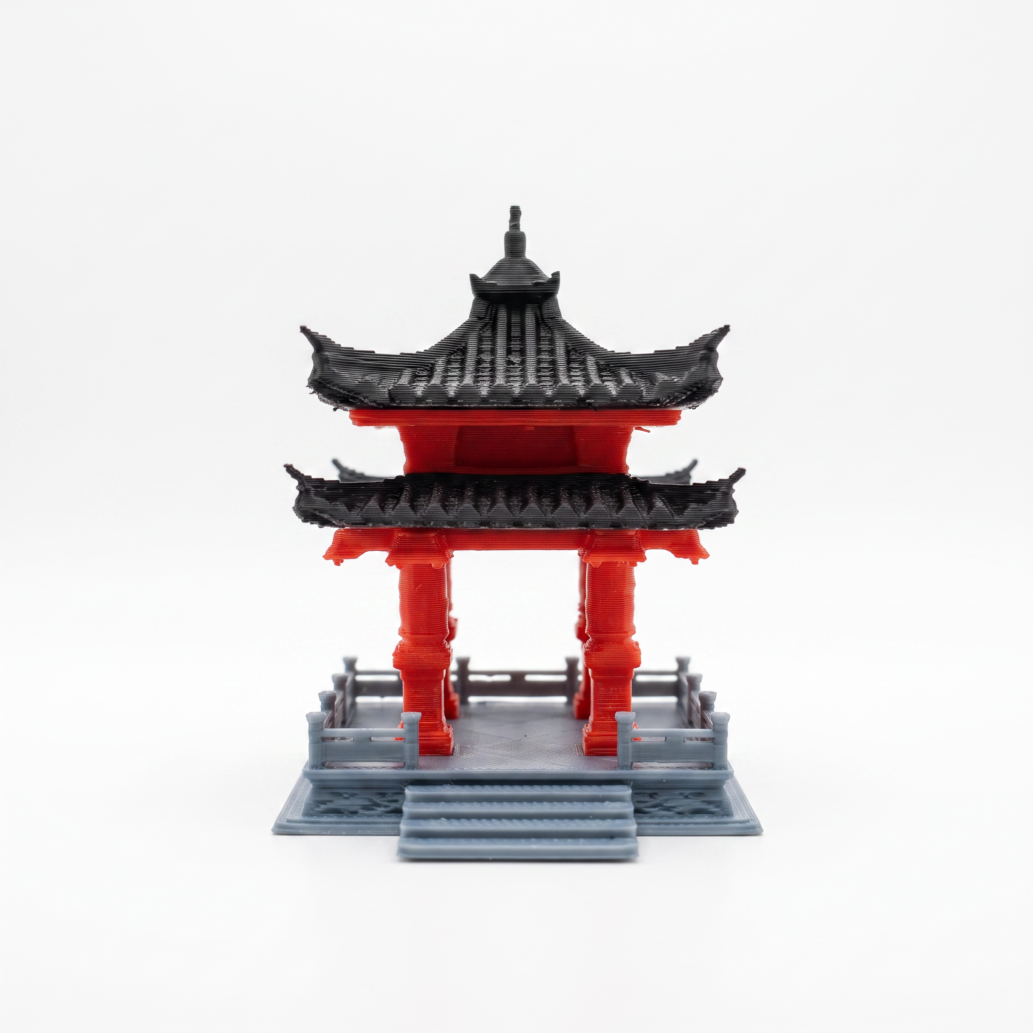 Elevated 4-Pole Pavilion (Aquarium & Terrarium Decor) Front View