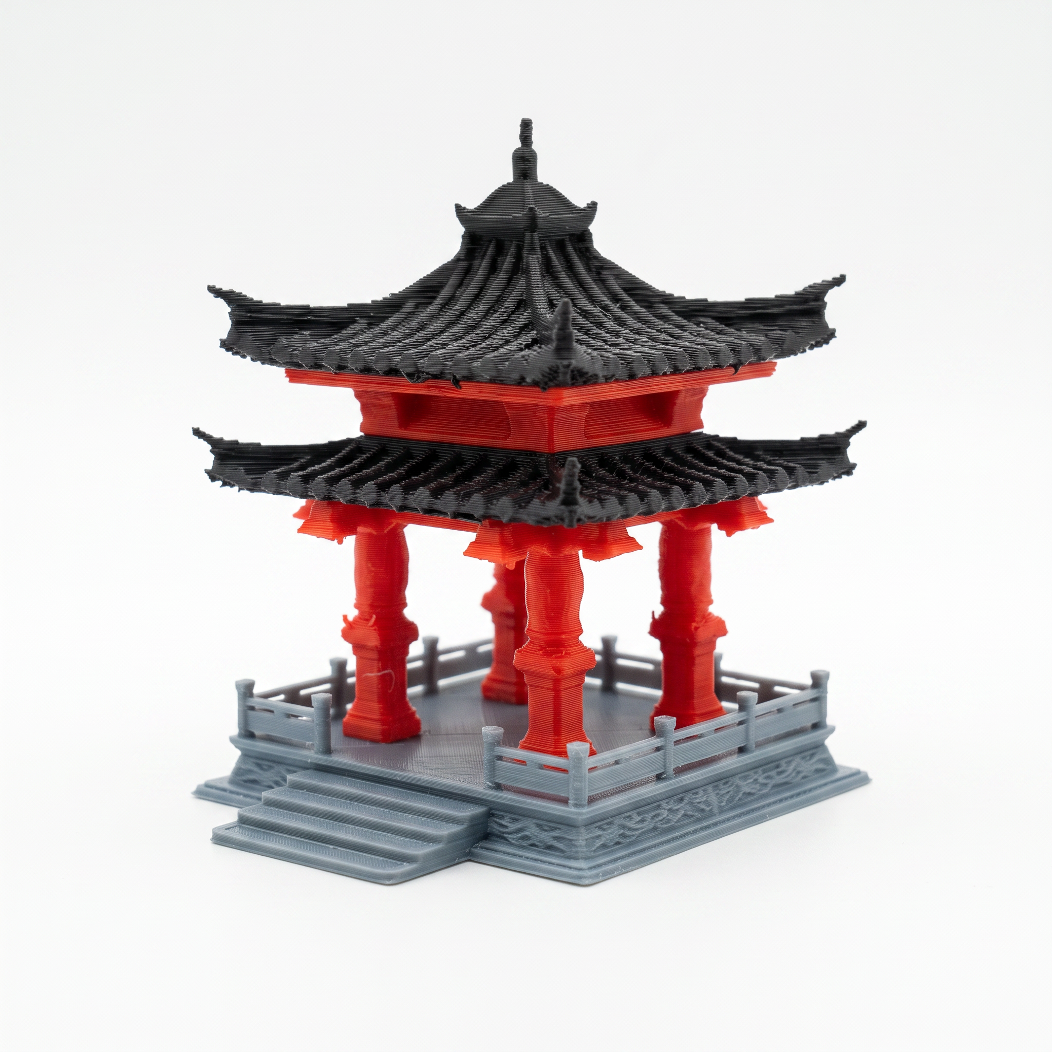 Elevated 4-Pole Pavilion (Aquarium & Terrarium Decor) Side View