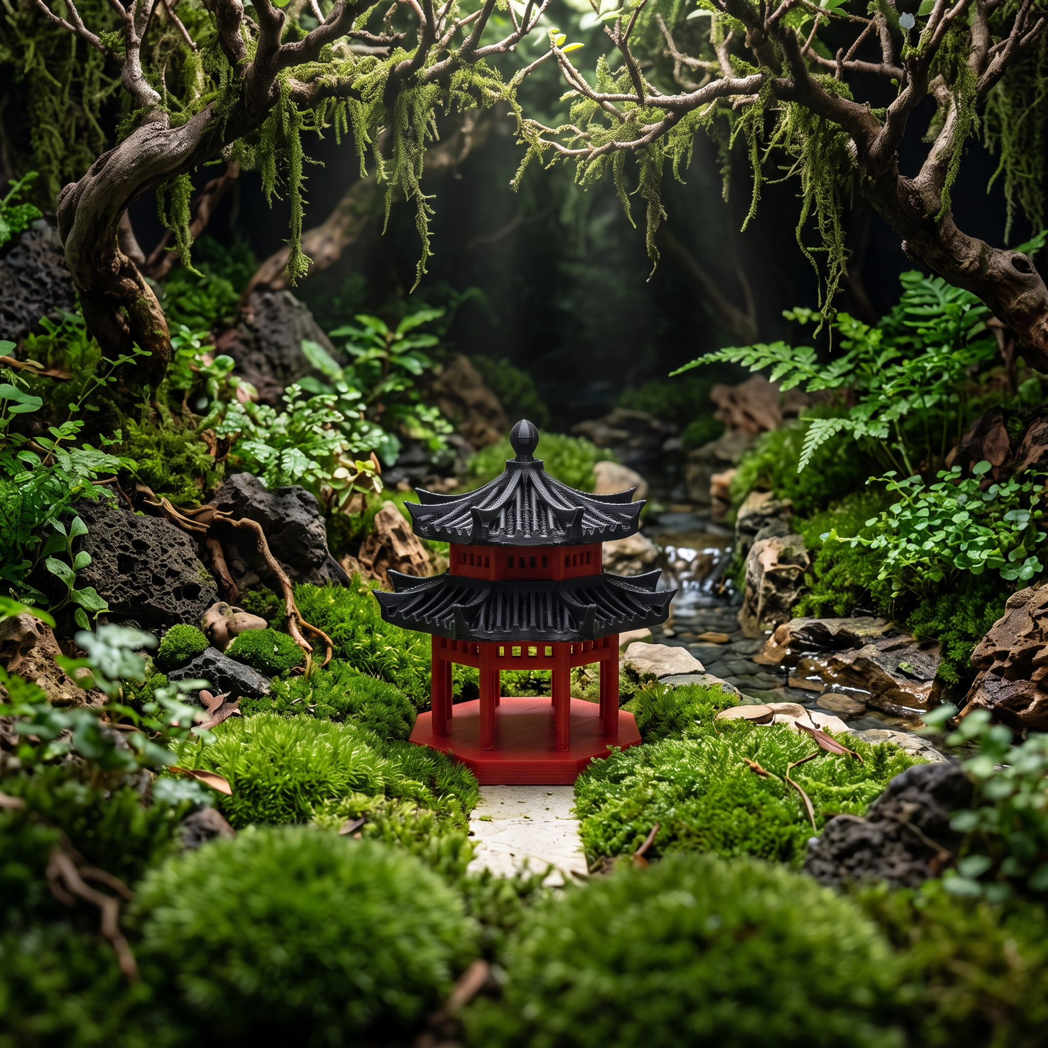 Octagonal Double-Story Pavilion | Terrarium Decor