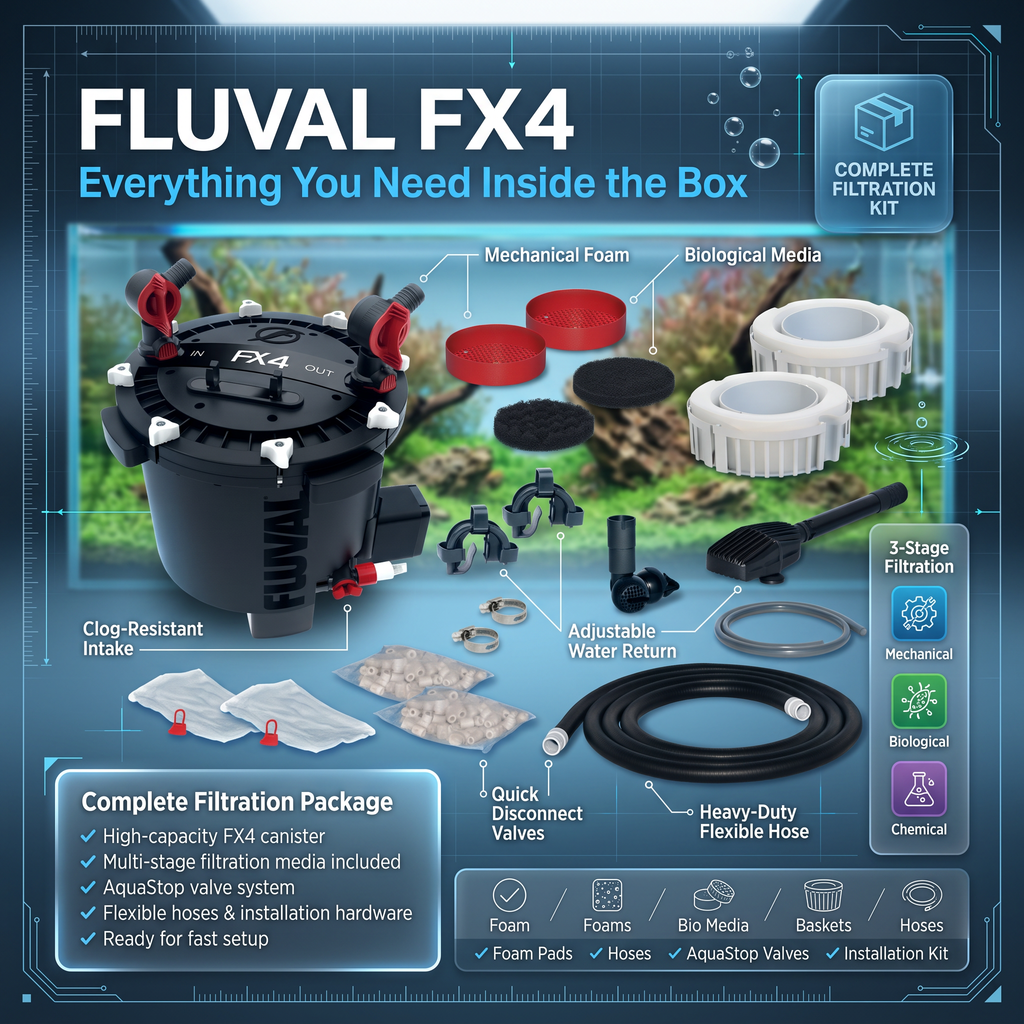 Fluval FX4 Aquarium Canister Filter | up to 1000L (6 ft+) | Fish Bazaar