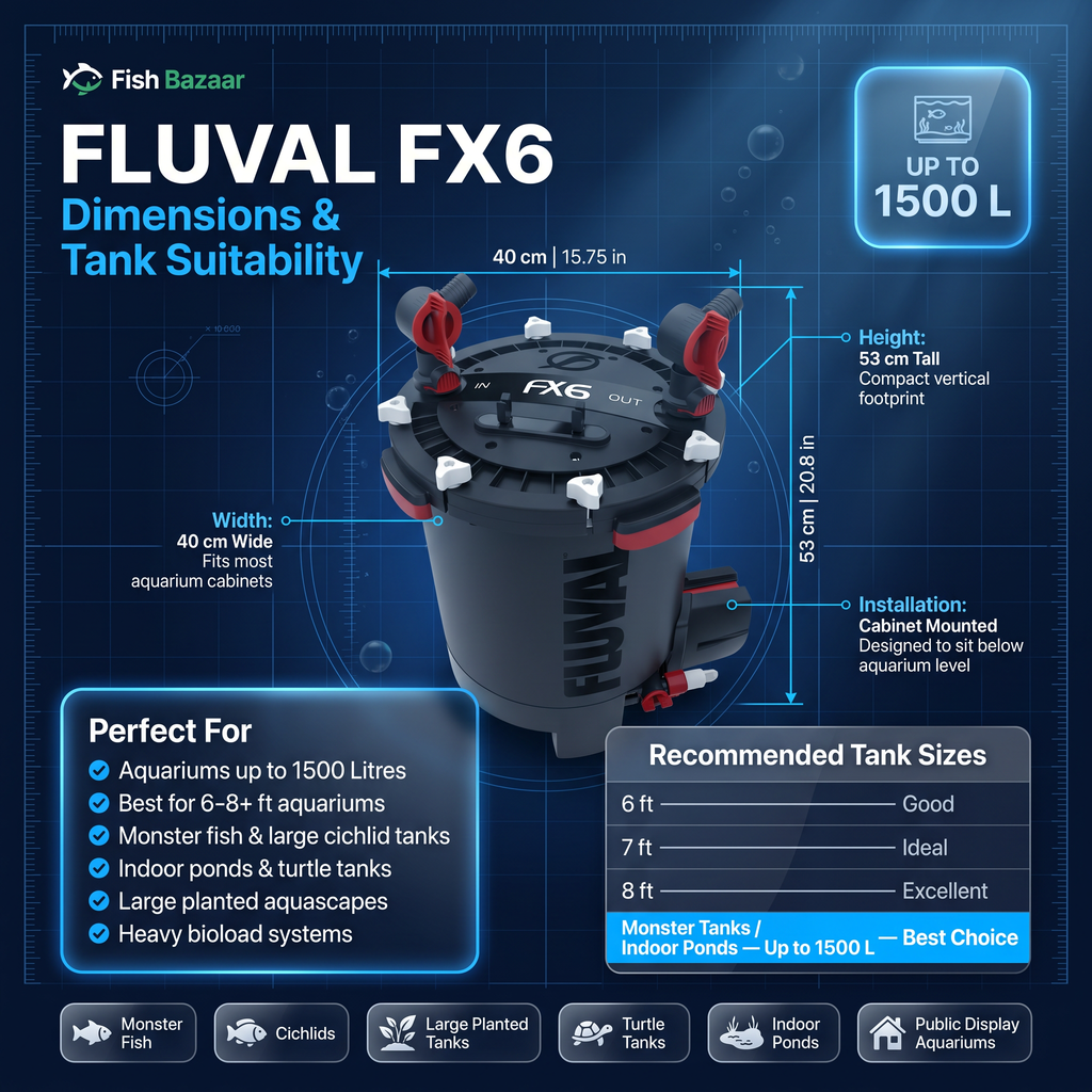 Fluval FX6 Aquarium Canister Filter | up to 1500L (6 ft+) | Fish Bazaar